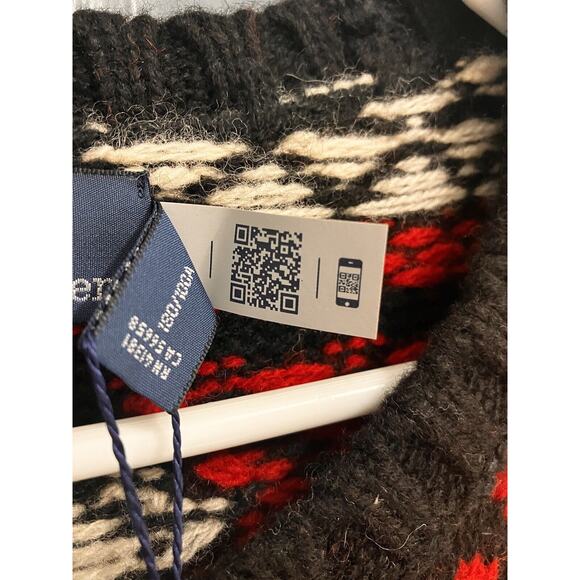 Mens POLO RALPH LAUREN Polar Bear Fair Isle Wool Sweater Size Large L New - Picture 4 of 9